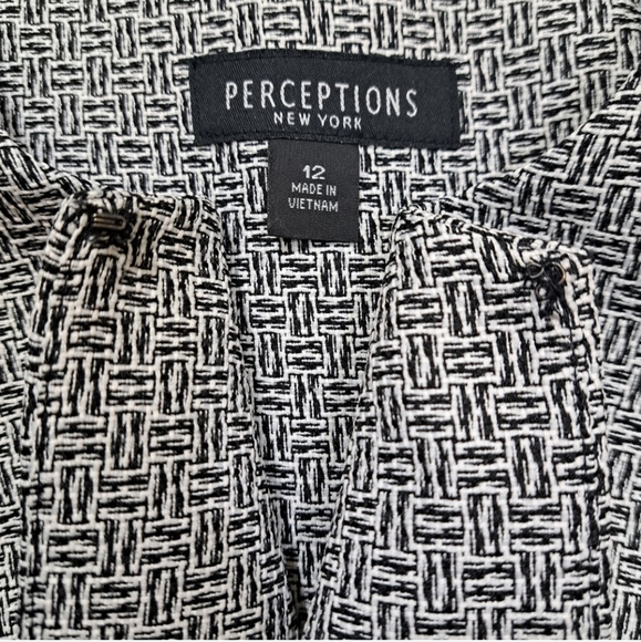 Perceptions New‎ York Women's Blazer Size 12 Grey, Black, White 3/4 qrt sleeves - Picture 9 of 14